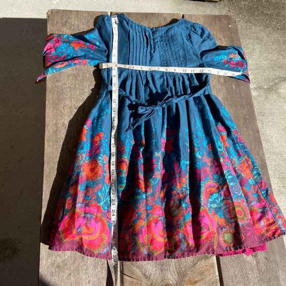 Monsoon Beautiful Floral Teal Pink Orange Dress 10 - Picture 6 of 6